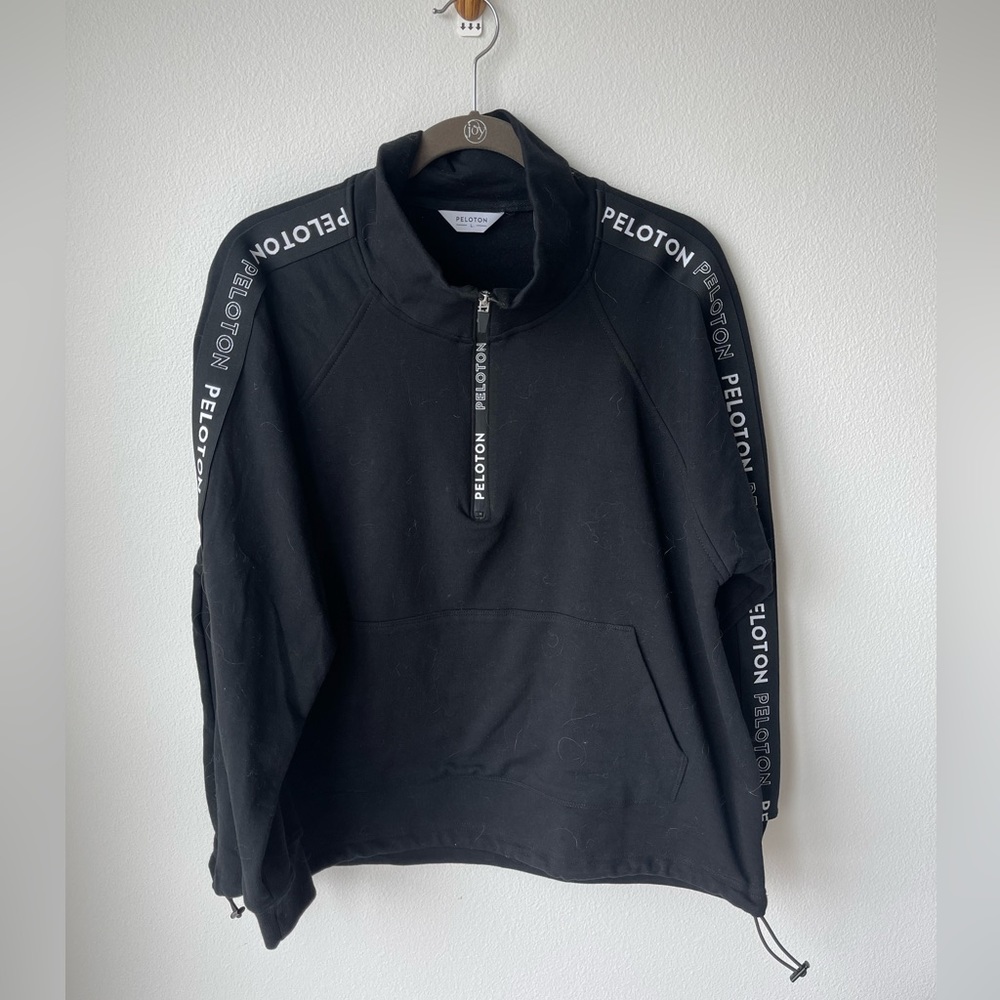 Peloton Mock Collar Black Cinching Sweatshirt